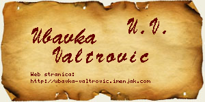 Ubavka Valtrović vizit kartica